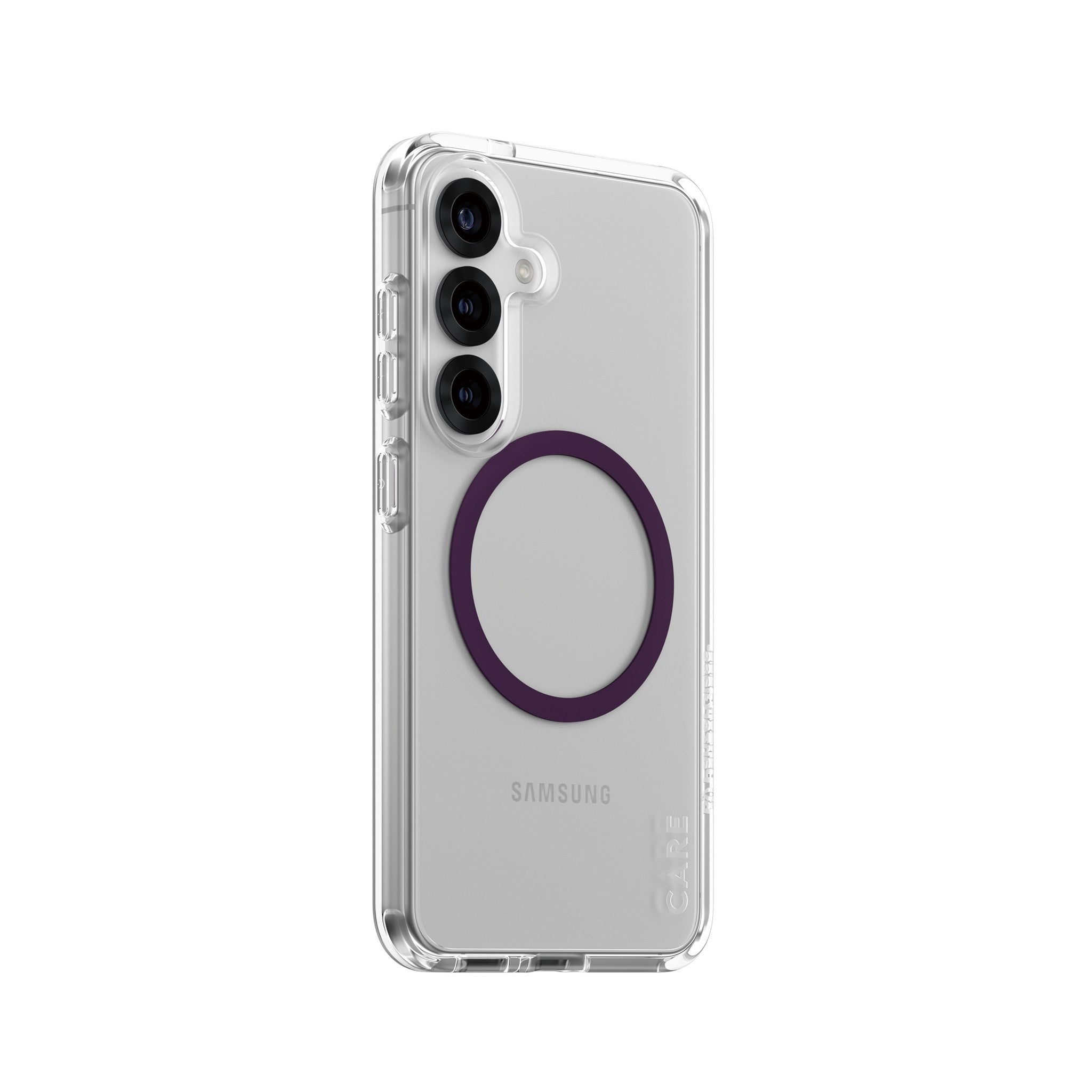 CARE by PanzerGlass® Flagship Case Transparent Urban Combat m. Plum Purple Qi Compatible Samsung Galaxy S25